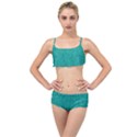 Green Denim Layered Top Bikini Set View1