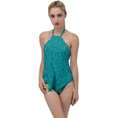 Green Denim Go with the Flow One Piece Swimsuit