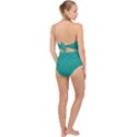 Green Denim Scallop Top Cut Out Swimsuit View2