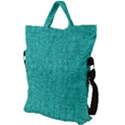 Green Denim Fold Over Handle Tote Bag View2