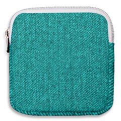 Green Denim Mini Square Pouch