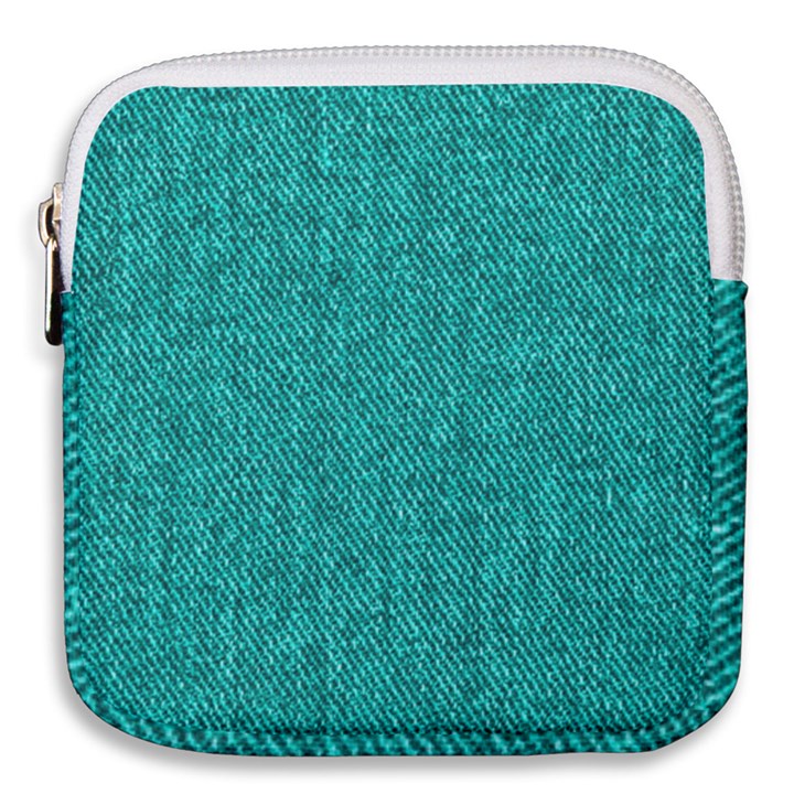 Green Denim Mini Square Pouch