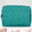 Green Denim Make Up Pouch (Medium) View1