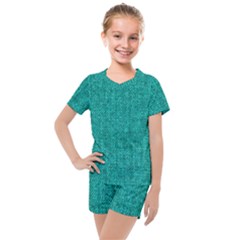 Green Denim Kids  Mesh Tee and Shorts Set