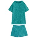 Green Denim Kids  Swim Tee and Shorts Set View1