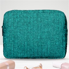 Green Denim Make Up Pouch (Large)