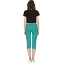 Green Denim Inside Out Lightweight Velour Capri Leggings  View2