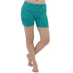 Green Denim Lightweight Velour Yoga Shorts