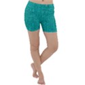 Green Denim Lightweight Velour Yoga Shorts View1