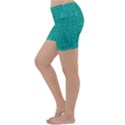 Green Denim Lightweight Velour Yoga Shorts View2