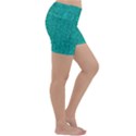 Green Denim Lightweight Velour Yoga Shorts View3