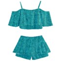 Green Denim Kids  Off Shoulder Skirt Bikini View2