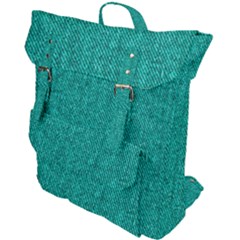 Green Denim Buckle Up Backpack