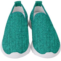 Green Denim Kids  Slip On Sneakers