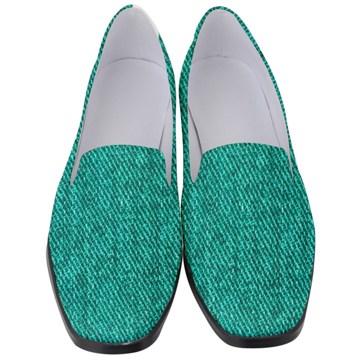 Green Denim Women s Classic Loafer Heels