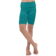 Green Denim Kids  Lightweight Velour Cropped Yoga Leggings