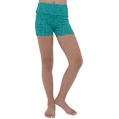 Green Denim Kids  Lightweight Velour Yoga Shorts by ArtsyWishy