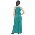 Green Denim Sleeveless Velour Maxi Dress View2