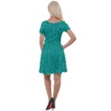 Green Denim Cap Sleeve Velour Dress  View2