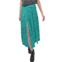 Green Denim Velour Split Maxi Skirt View1