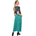 Green Denim Velour Split Maxi Skirt View2