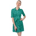 Green Denim Belted Shirt Dress View1