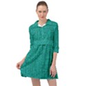 Green Denim Mini Skater Shirt Dress View1