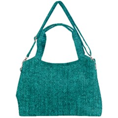 Green Denim Double Compartment Shoulder Bag