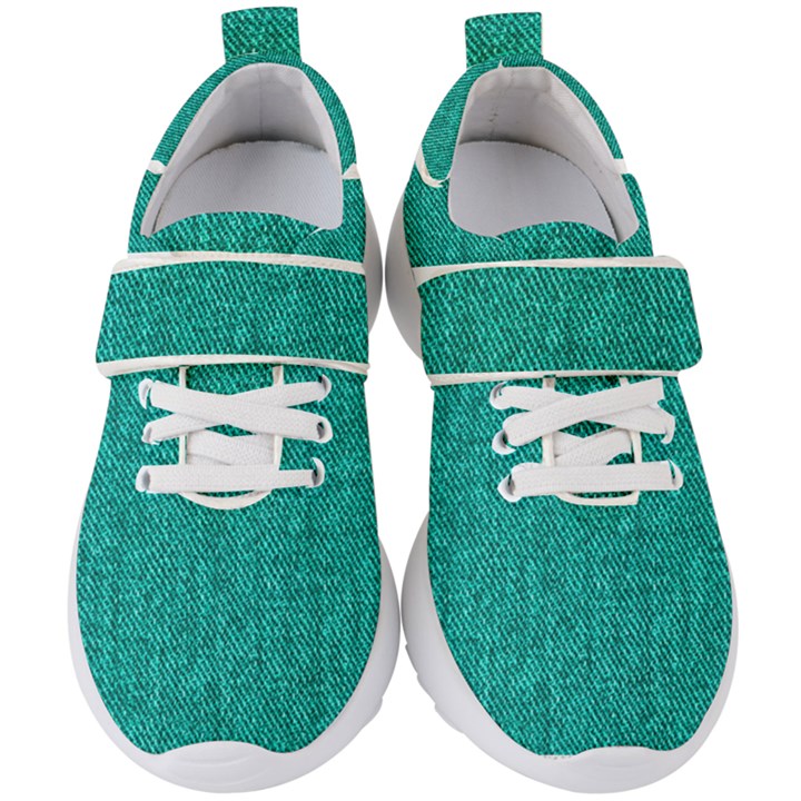 Green Denim Kids  Velcro Strap Shoes