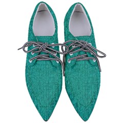 Green Denim Women s Pointed Oxford Shoes