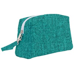 Green Denim Wristlet Pouch Bag (Large)