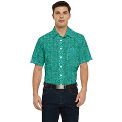 Green Denim Men s Short Sleeve Pocket Shirt 