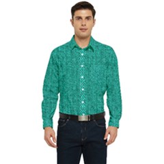 Green Denim Men s Long Sleeve Pocket Shirt 