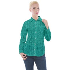 Green Denim Women s Long Sleeve Pocket Shirt