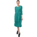 Green Denim Ruffle End Midi Chiffon Dress View1