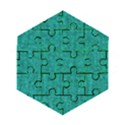 Green Denim Wooden Puzzle Hexagon View1