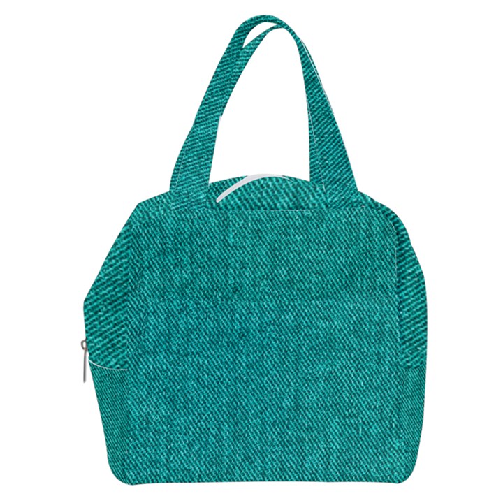 Green Denim Boxy Hand Bag