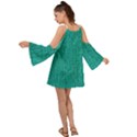 Green Denim Kimono Sleeves Boho Dress View2