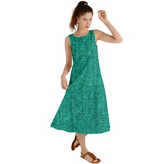 Green Denim Summer Maxi Dress