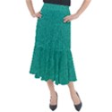 Green Denim Midi Mermaid Skirt View1