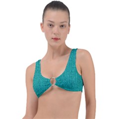 Green Denim Ring Detail Bikini Top