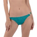 Green Denim Ring Detail Bikini Bottom View1