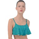 Green Denim Frill Bikini Top View1