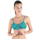 Green Denim Tie Up Cut Bikini Top View1