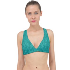 Green Denim Classic Banded Bikini Top