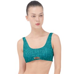 Green Denim The Little Details Bikini Top