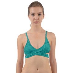 Green Denim Wrap Around Bikini Top