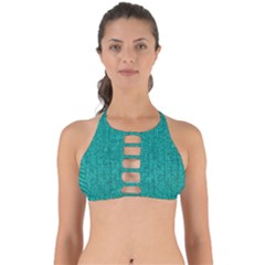 Green Denim Perfectly Cut Out Bikini Top