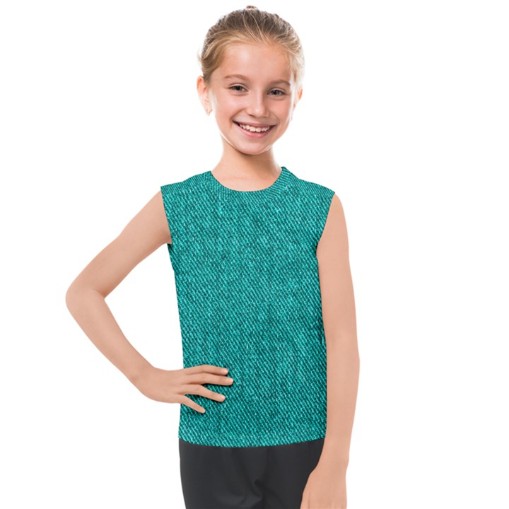 Yellow Denim Design  Kids  Mesh Tank Top