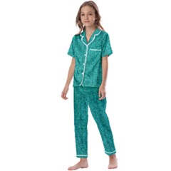 Yellow Denim Design  Kids  Satin Short Sleeve Pajamas Set